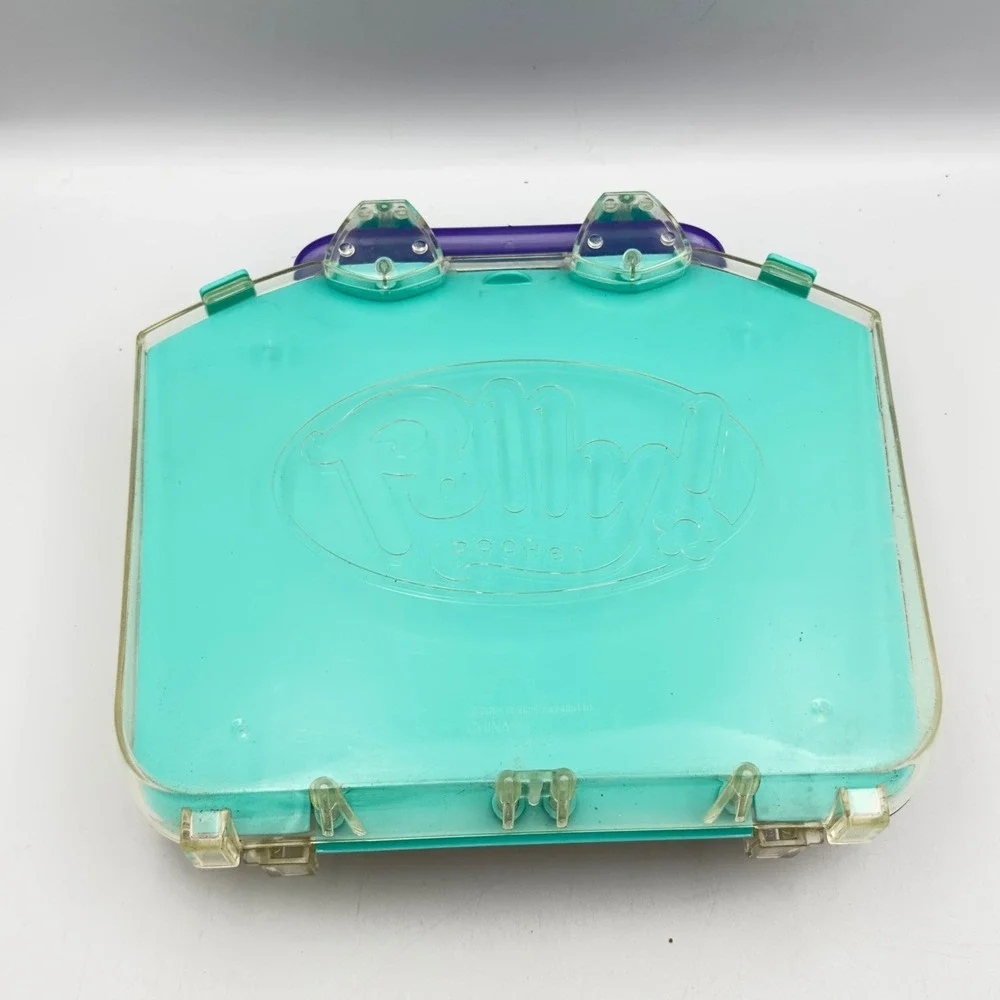 Vintage 2004 Polly Pocket Bubble Carrying Case Teal Purple G8624 Doll Storage